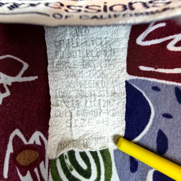 Vintage Impressions Of California Shirt Womens 8 Multi Abstract 90s Secretary - Picture 7 of 7